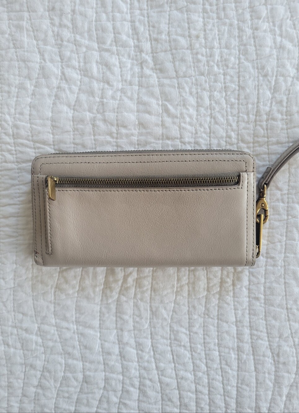 NWT Fossil Women's Logan RFID Zip-Around Wristlet Wallet in Stone - Picture 4 of 9